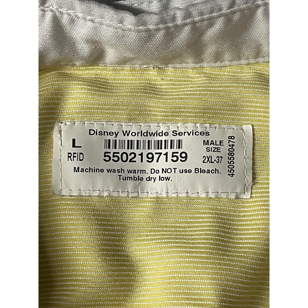 Disney Worldwide Services Shirt Mens 2XL Yellow White Cast Member Long Sleeve - Picture 4 of 7